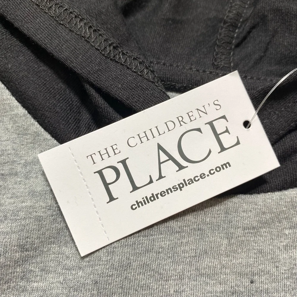 Childrens Place Boys Like A‎ Boss Graphic Raglan Hooded Top Size XXL 16 Gray